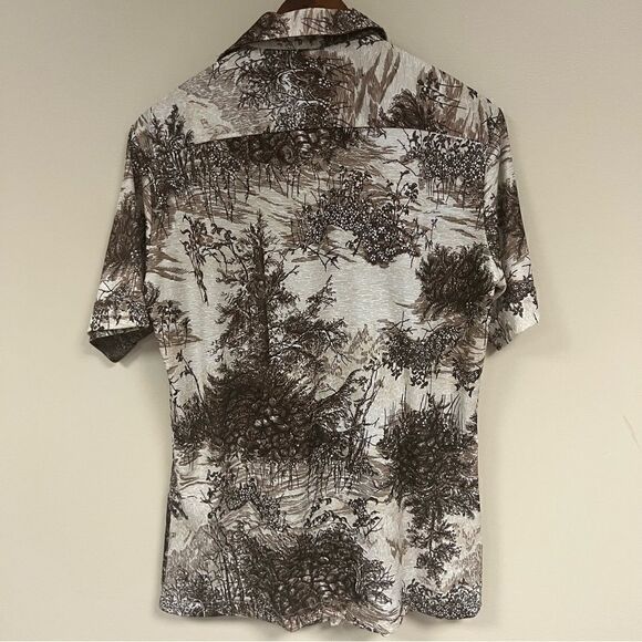 Men’s vintage polyester disco shirt.  Size L - Picture 3 of 5